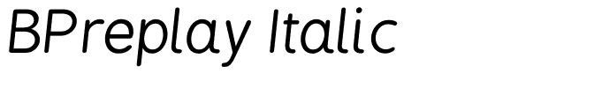BPreplay Italic