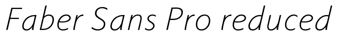 Faber Sans Pro reduced 46 Leicht Kursiv