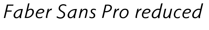 Faber Sans Pro reduced 56 Normal Kursiv