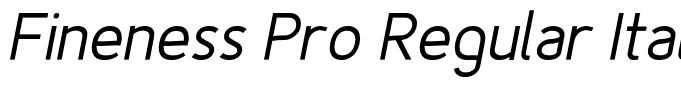 Fineness Pro Regular Italic Italic