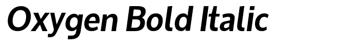Oxygen Bold Italic