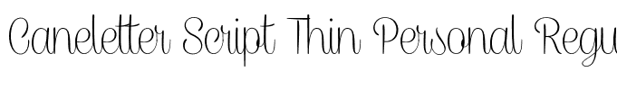 Caneletter Script Thin Personal Regular