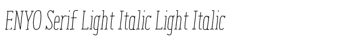 ENYO Serif Light Italic Light Italic