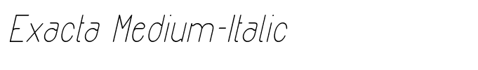 Exacta Medium-Italic