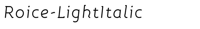 Roice-LightItalic