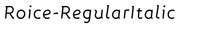 Roice-RegularItalic