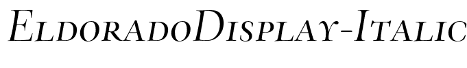 EldoradoDisplay-ItalicSC