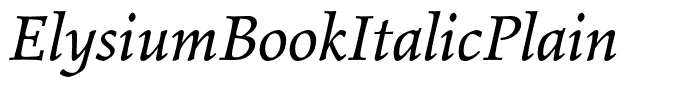 ElysiumBookItalicPlain