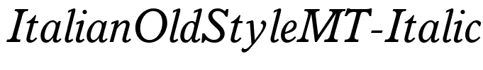ItalianOldStyleMT-Italic