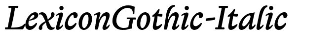 LexiconGothic-Italic