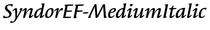 SyndorEF-MediumItalic