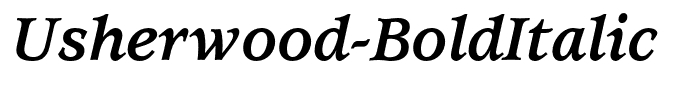 Usherwood-BoldItalic
