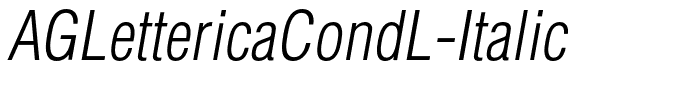 AGLettericaCondL-Italic