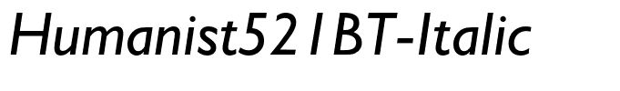 Humanist521BT-Italic
