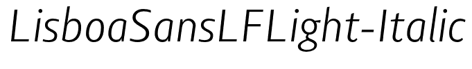 LisboaSansLFLight-Italic